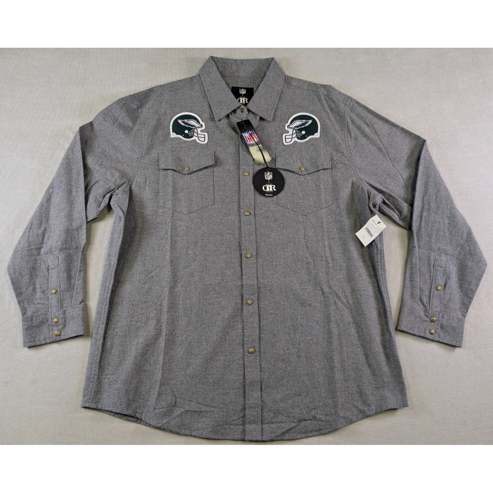 Philadelphia Eagles Shirt Mens XL Darius Rucker Flannel Pearl Snap New NFL
